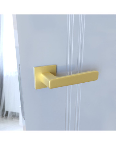 Tirador de puerta moderna PARMA diseño color 1 montada en una puerta