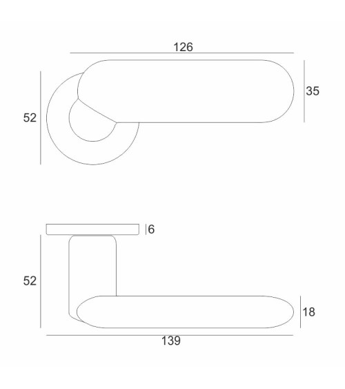 Tirador de puerta en cromo satinado KELEDRES diseño