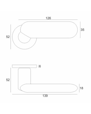 Manilla de puerta KELEDRES con dimensiones