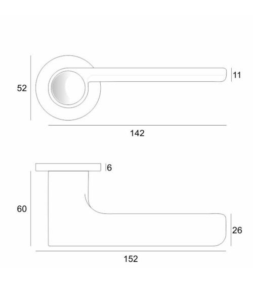 Manija de puerta minimalista de zamak PLANO redonda diseño