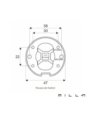 Tirador de puerta FORMA con dimensiones
