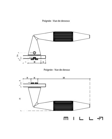 Tirador de puerta IDESA con dimensiones
