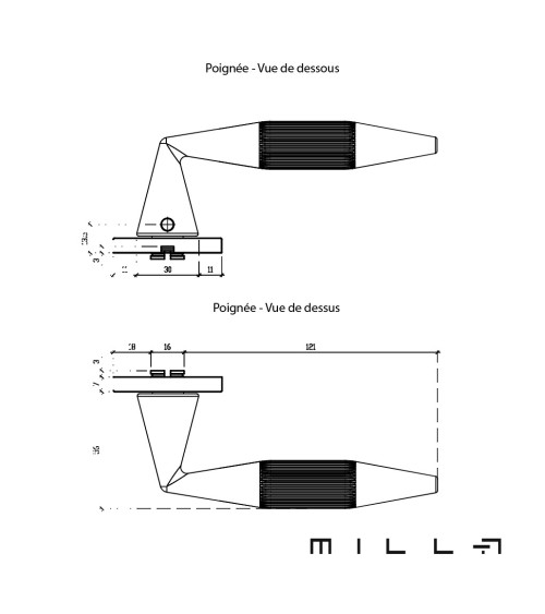 Manilla de puerta níquel satinado IDESA diseño