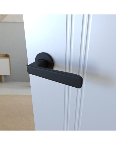 Tirador de puerta negra PARMA ferretería design vista superior inclinada