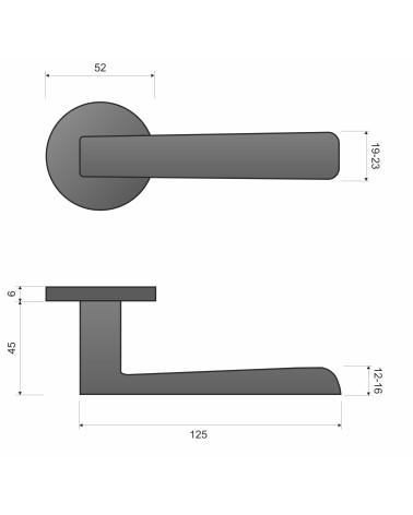 Tirador de puerta PARMA con dimensiones