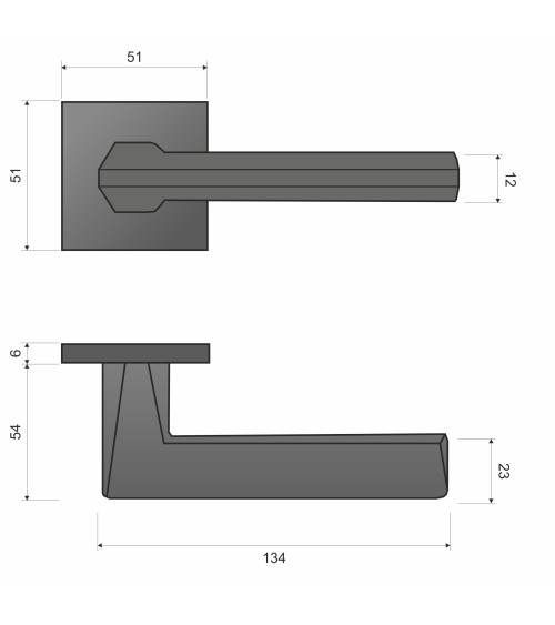 Manija de puerta cromo satinado ARA diseño