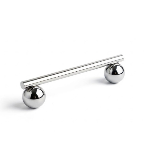 Tirador de mueble moderno en latón acabado níquel brillante - Modelo 04