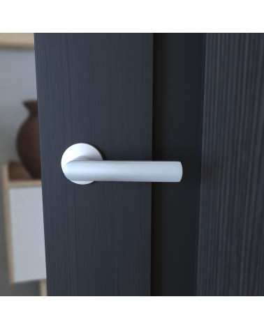 Tirador de puerta cromo satinado TORINO tirador de diseño vista de frente