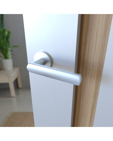 Tirador de puerta cromo satinado TORINO tirador de diseño vista superior inclinada