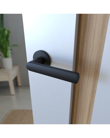 Tirador de puerta negra TORINO tirador de diseño vista superior inclinada