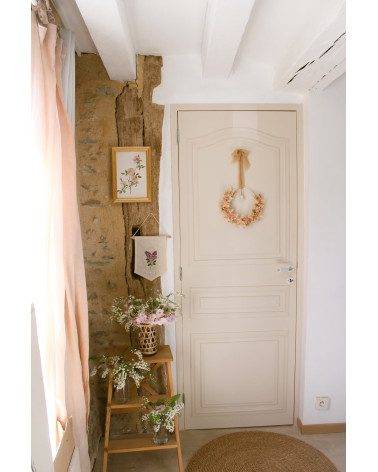 Tirador de puerta de porcelana blanca con acabado en níquel Merigous