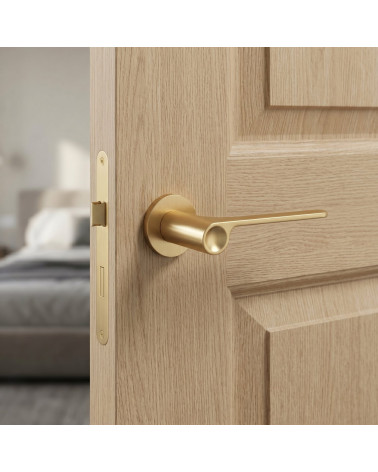 Manivela de puerta color dorado satinado PLANO