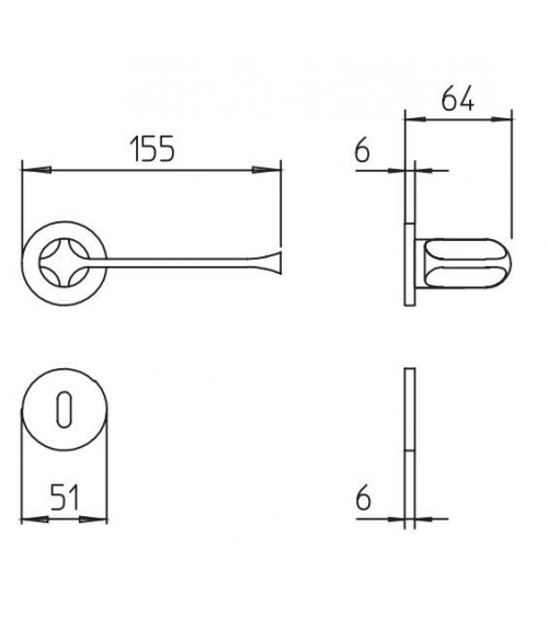 Manija de puerta bicolor negro-blanco Mandelli MM80 diseño