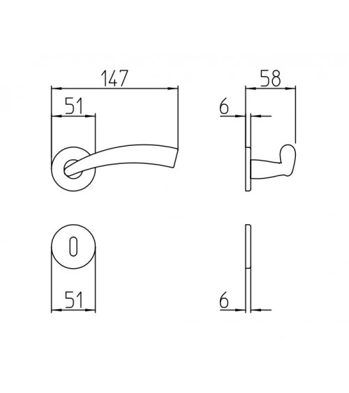 Manija de puerta Mandelli Nadir diseño color 4