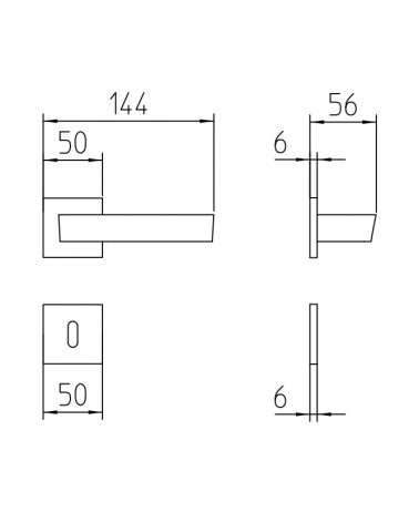 Manija de puerta moderna Mandelli Nuria con dimensiones