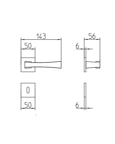 Tirador de puerta Mandelli Telis con dimensiones