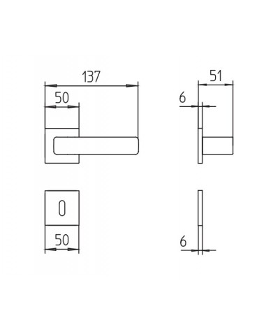 Tirador de puerta moderna Mandelli Virgo con dimensiones
