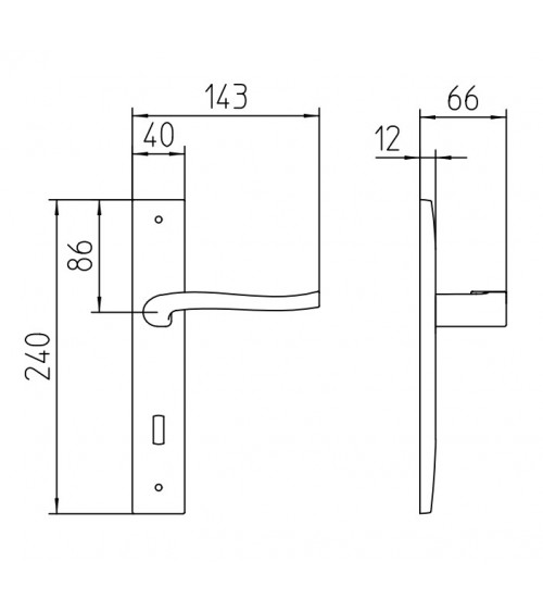Tirador de puerta sobre placa longitudinal Mandelli Ola tirador de diseño