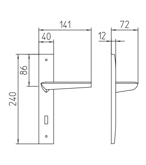 Tirador de puerta sobre placa longitudinal Mandelli Isi tirador de diseño