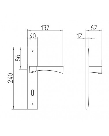 Mandelli Life - Tirador de puerta sobre placa longitudinal - tirador de diseño