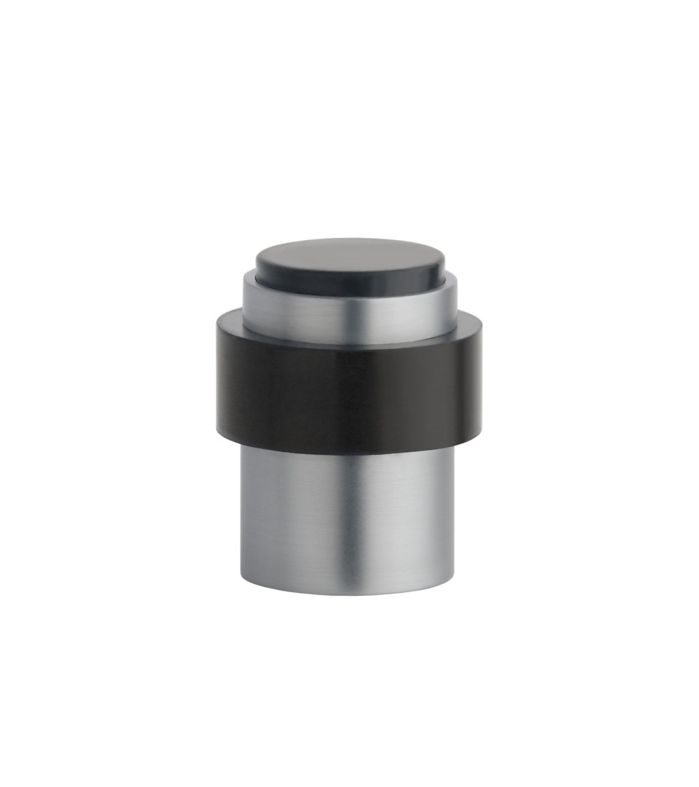 Tope de puerta cromado satinado STOPPER, para suelo y pared - tirador de diseño