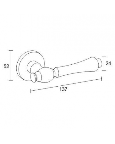 Manilla de puerta FADO con dimensiones