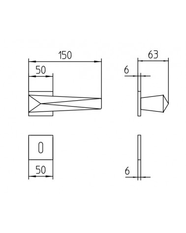 Manilla de puerta Mandelli Zeit con dimensiones