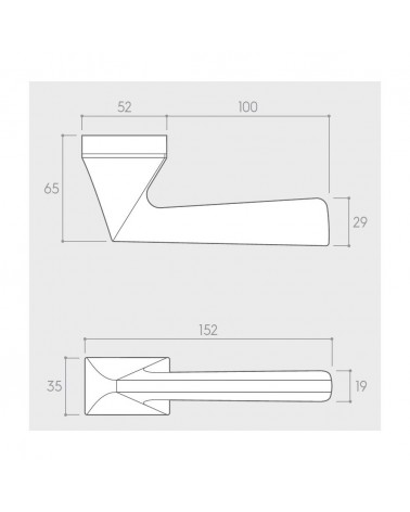 Manilla de puerta Impera con dimensiones