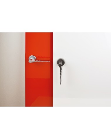 Tirador de puerta Ento Flow C3 tirador de diseño montado sobre una placa