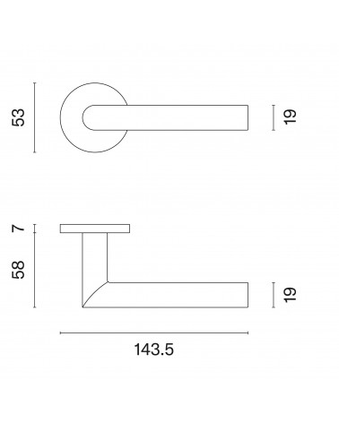Manilla de puerta ARABIS con dimensiones