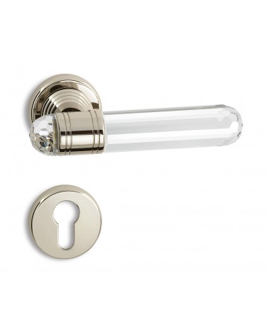 Manilla de puerta moderna Timeless Diamante en latón y cristal - manilla de diseño