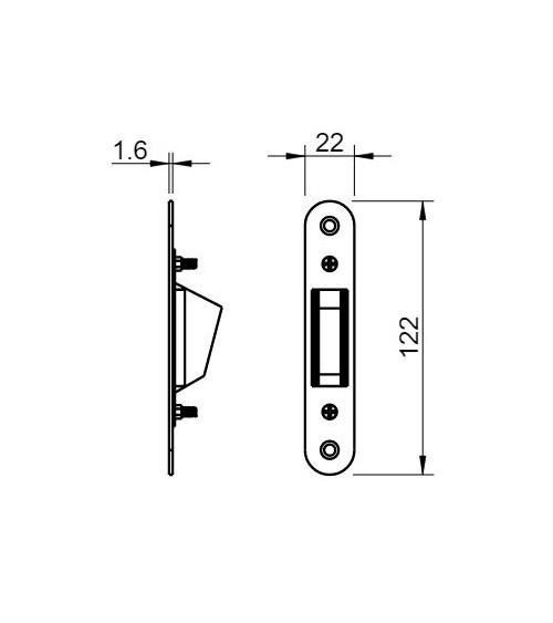 Cerradero de cerco para cerradura magnética - tirador de diseño