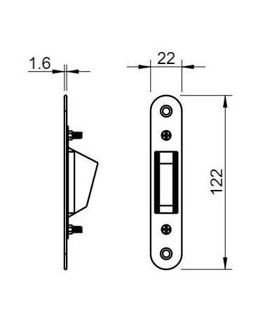 Cerradero de marco para cerradura magnética - tirador de diseño
