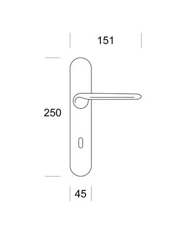 Tirador de puerta Ento Elan con dimensiones