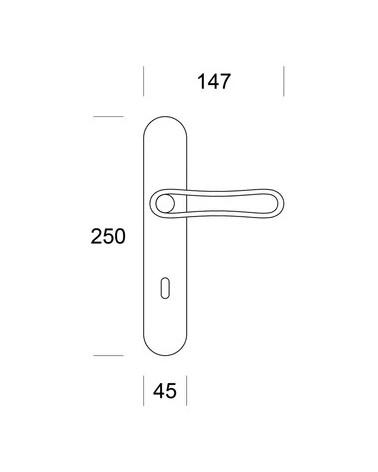 Tirador de puerta futurista Ento Infinito con dimensiones