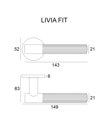 Tirador de puerta de estilo texturizado LIVIA