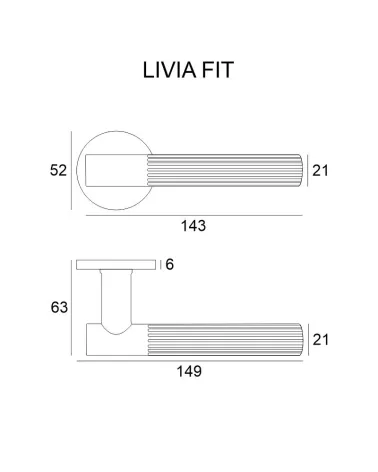 Tirador de puerta de estilo texturizado LIVIA