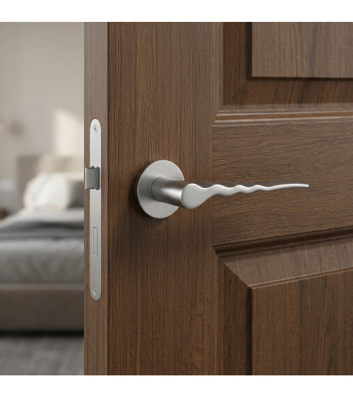 Tirador de puerta cromo satinado Ento Flow C3 tirador de diseño
