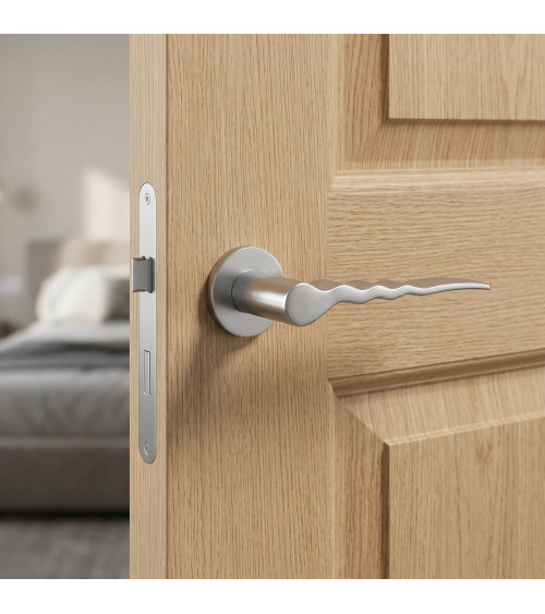 Tirador de puerta cromo satinado Ento Flow C3 tirador de diseño