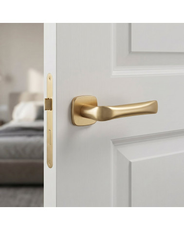 Manilla de puerta color oro satinado FOLD