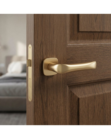 Manilla de puerta color oro satinado FOLD