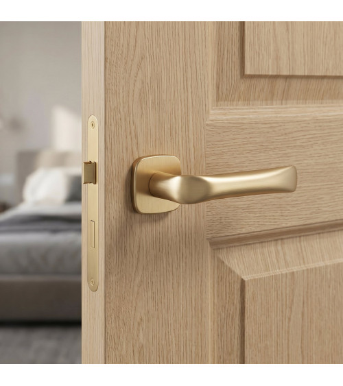 Manija de puerta dorada satinada FOLD diseño