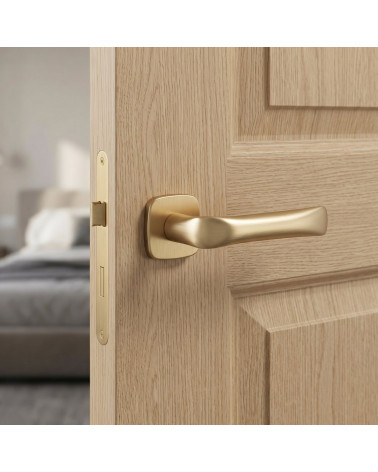 Manilla de puerta color oro satinado FOLD