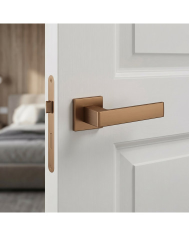 Manetas de puerta marrón claro Apollo cuadrada