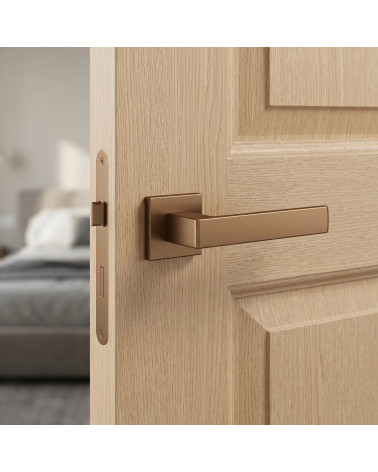 Manetas de puerta marrón claro Apollo cuadrada