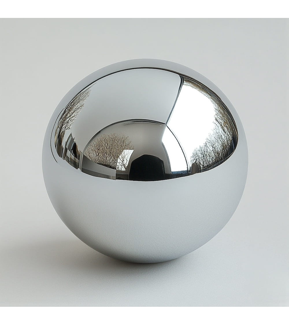 Botón de mueble extra grande bola de acero inoxidable brillante