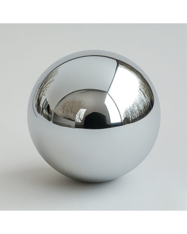 Botón de mueble extra grande bola de acero inoxidable brillante