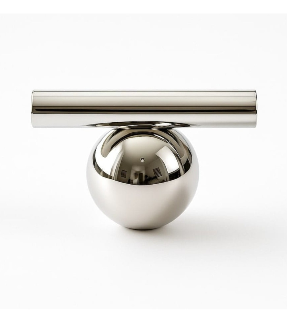 Botón de mueble de latón cromado brillante modelo 04