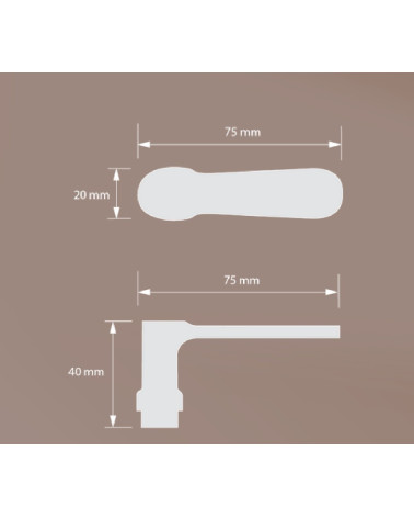 Tirador de puerta corta en latón modelo "Bernadette" - B137