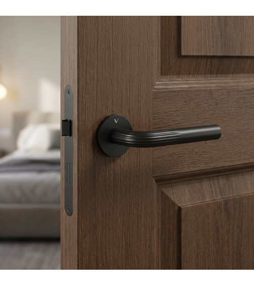 Manija de puerta negra Frella manilla de diseño